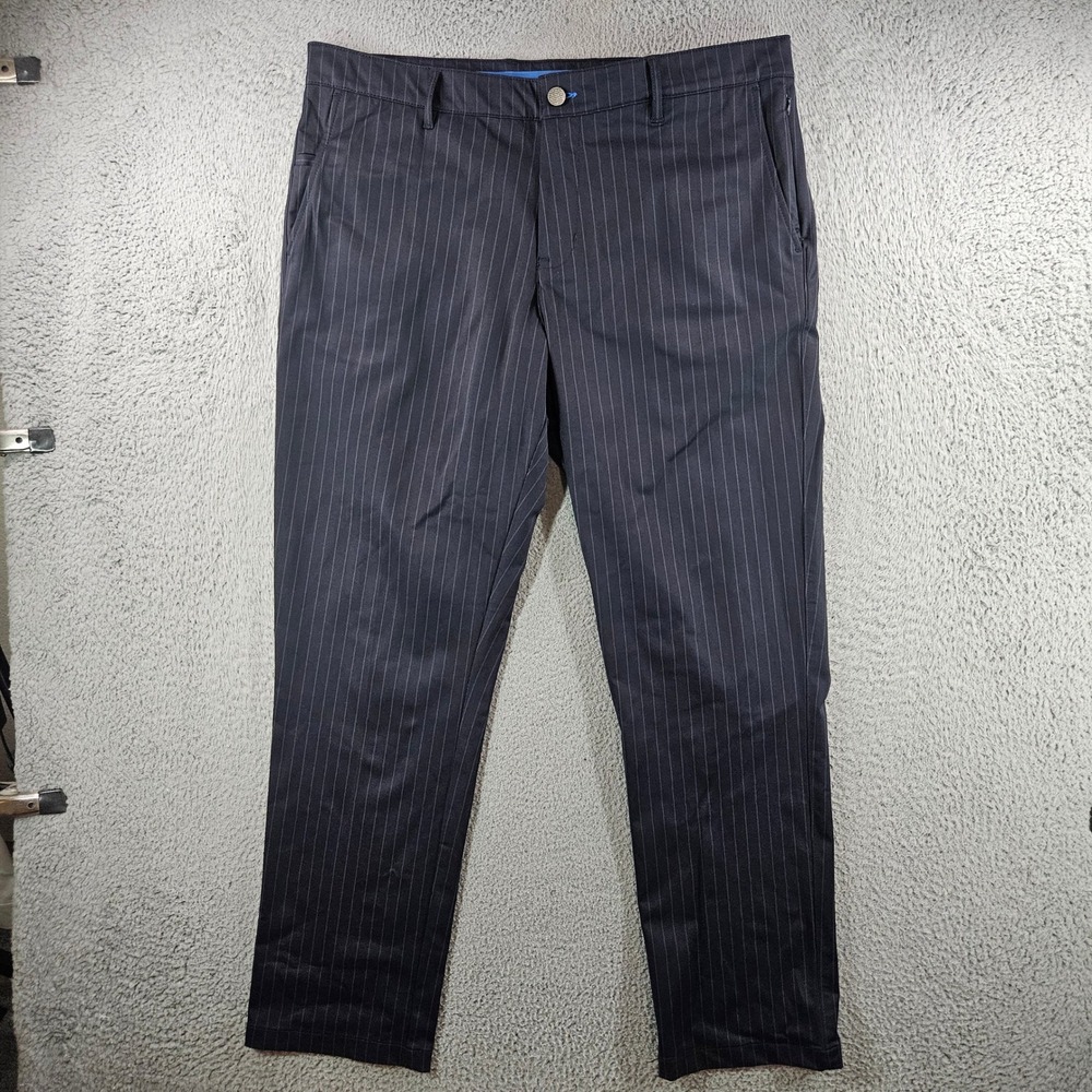 Twillory Performance Pants Mens 38x31 Navy Blue Pinstripe Tailored Fit Chino